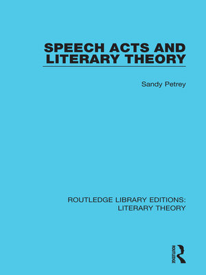 cover image of Speech Acts and Literary Theory
